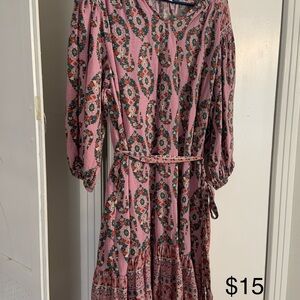 Knox Rose Pink Floral Long Sleeve Dress